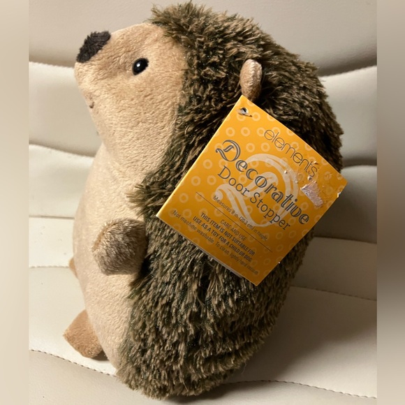 Elements Brown and Tan Plush Hedgehog Door Stopper - Picture 4 of 6